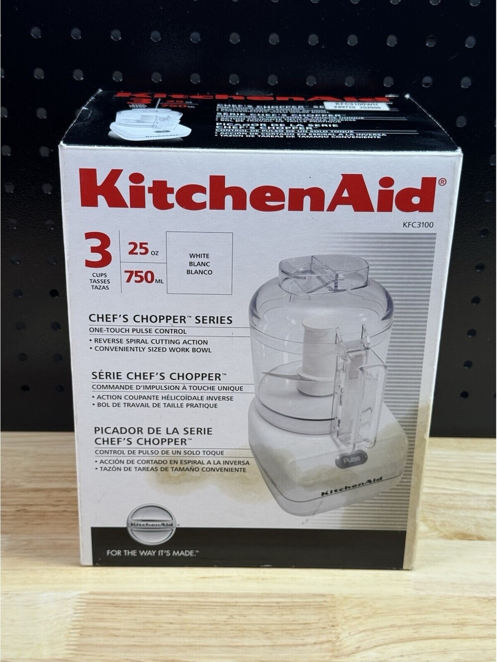 KitchenAid KFC3100 White Chef's Chopper Series 3 Cup Food Processor